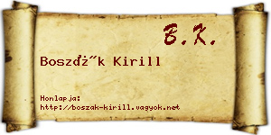 Boszák Kirill névjegykártya